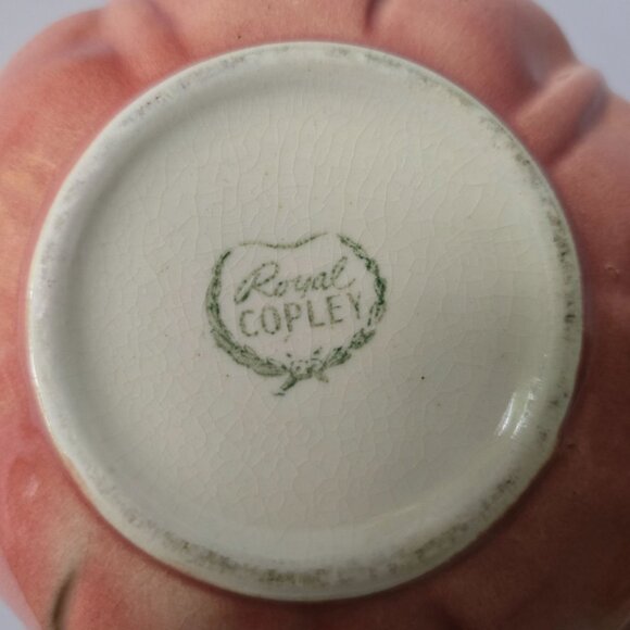 Vintage Royal Copley Yellow & Pink Ceramic Planter Bowl With Bird Accent - Picture 2 of 16